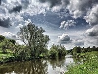 Wedgewood Blue  The viewpoint was virtually identical to “Near Barming Bridge” but what a difference five months makes! The colour of the sky reminded me of that trademark blue of so much Wedgwood china. I later discovered this composition is a very close match to an image Constable painted of his native River Stour in Suffolk. At the time, I had no idea. £200